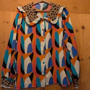 Never Fully Dressed Multicolor Geometric Blouse